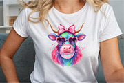 Coquette Highland Cow Bubblegum PNG, an Illustration by Sublimation Artist (Thumbnail 7 of 9)