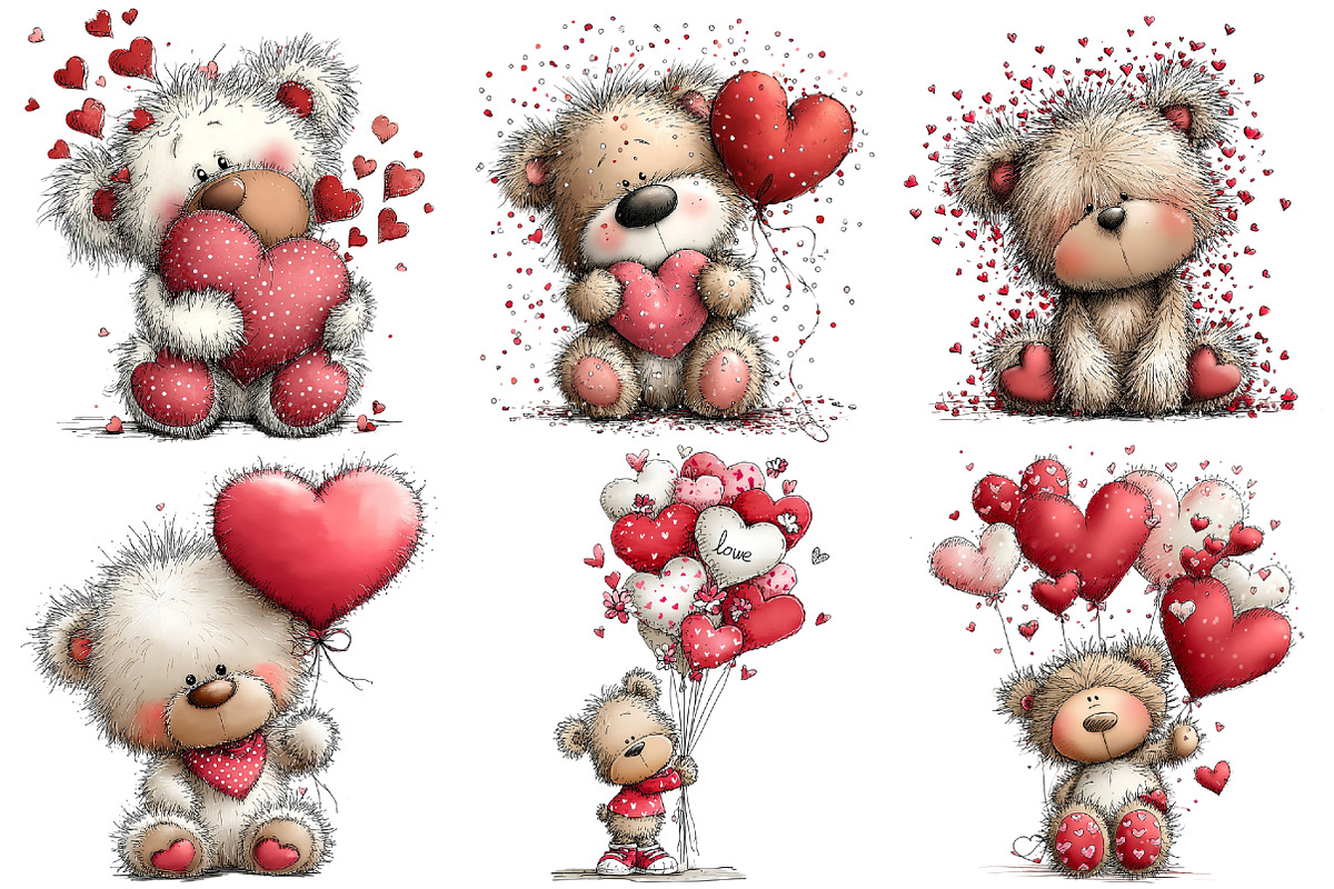 Valentine Cat Clipart, an Illustration by Pixels.Craft (Photo 3 of 5)