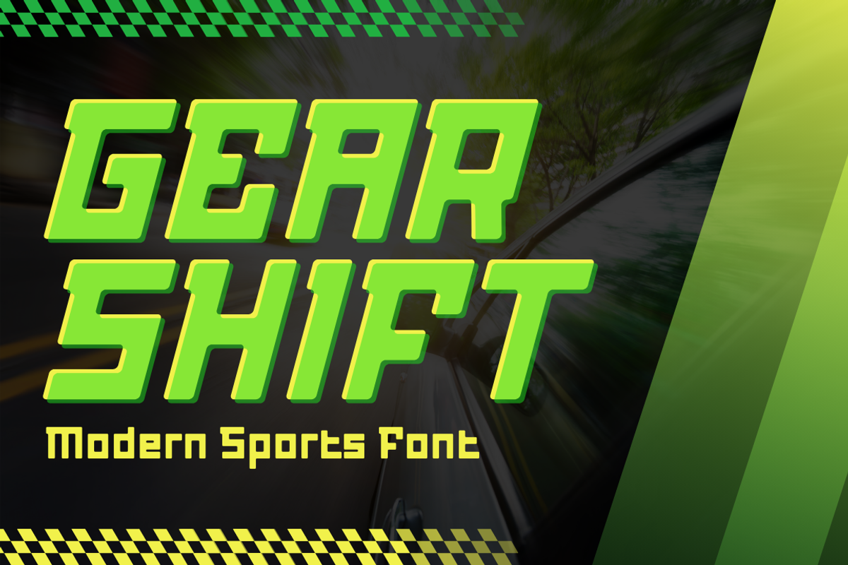 Gear Shift - Modern Sports Font, a Sans Serif Font by Sronstudio (Photo 1 of 12)