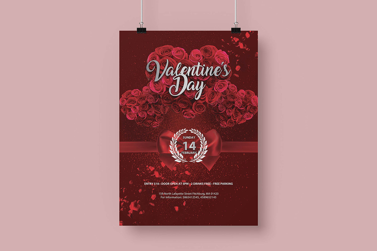 Valentine Day Poster, a Flyer Template by Voleshads (Photo 1 of 3)