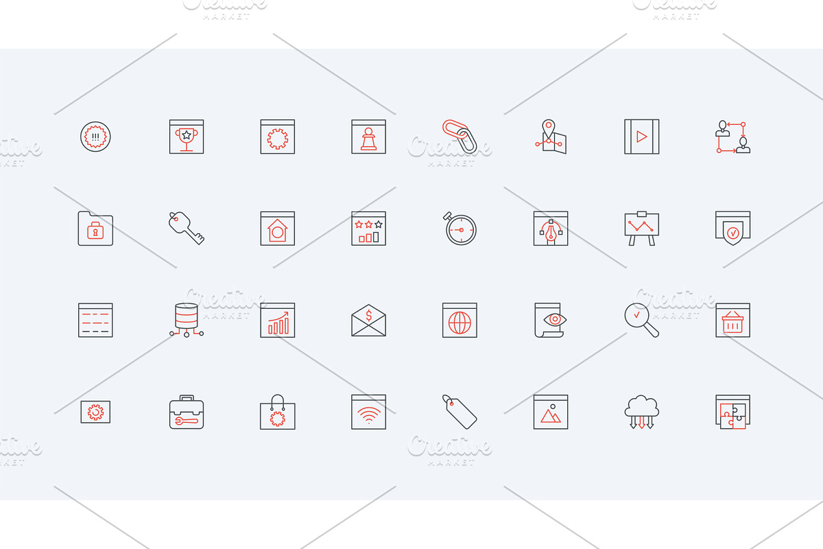 Seo search engine optimization icons, a Technology Illustration by Lemberg Vector