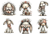 Boho Easter Bunny Clipart, an Illustration by Design Market (Thumbnail 2 of 3)