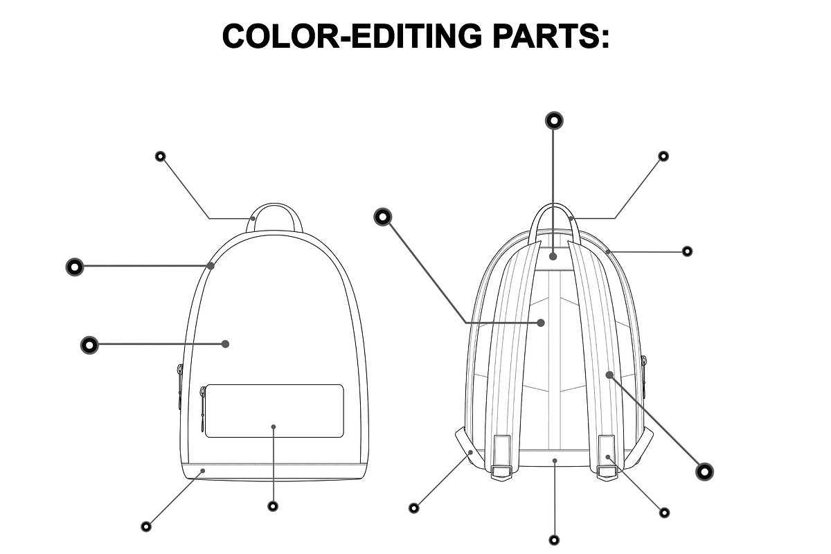 Backpack Vector Flat Mockup, a Product Mockup by Infinity Mockups (Photo 4 of 8)