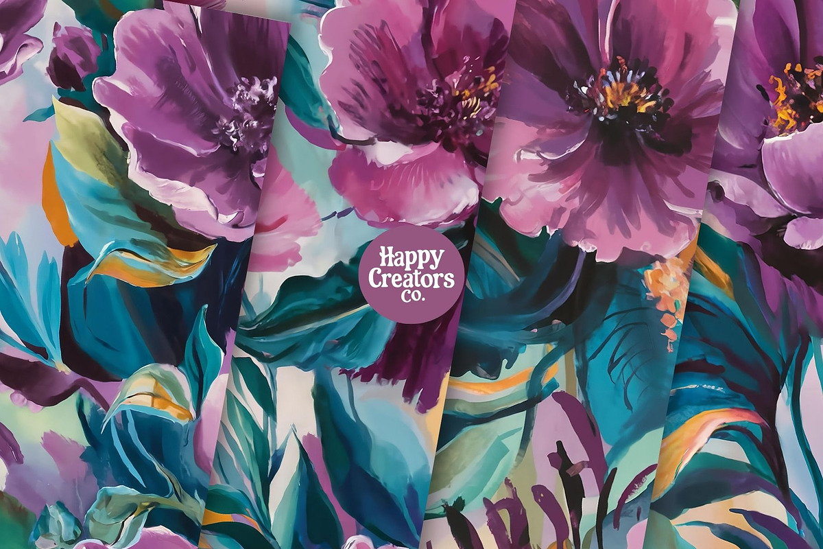 Purple Fantasy Digital Papers, a Pattern Graphic by Happy Creators Co. (Photo 3 of 7)