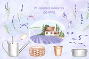 Lavender Provence watercolor clipart, a Decorative Illustration by susie-p-art (Thumbnail 2 of 15)