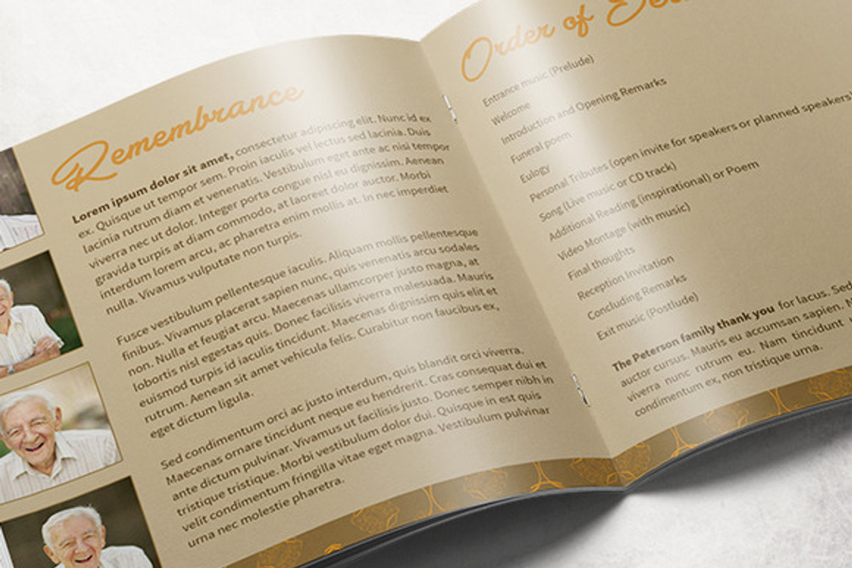 Square Funeral Program Bundle, a Brochure Template by loswl (Photo 9 of 9)