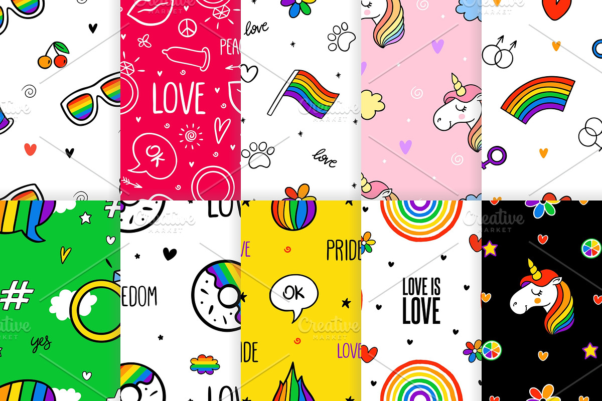 20 LGBTQIA+ Never Ending Patterns, a Pattern Graphic by karetniy (Photo 2 of 8)