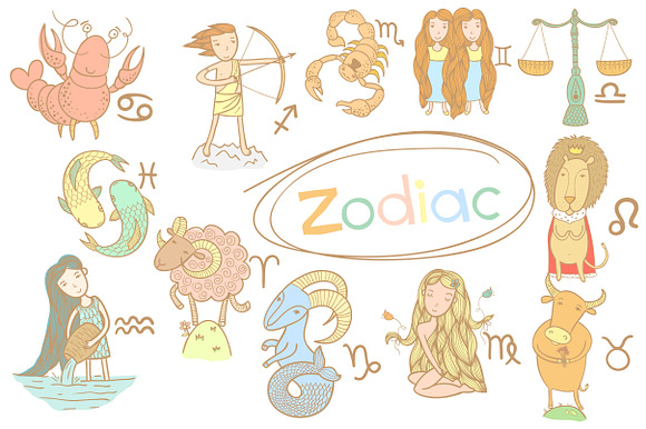 Colorful zodiac signs preview 3