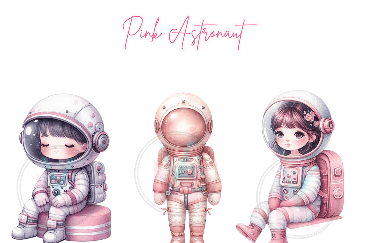Pink Astronaut Clipart, Space Girl, a Person Illustration by VM PARTYS  BY TAIRUMA (Photo 5 of 10)