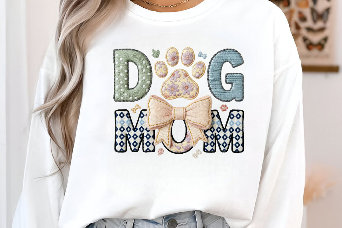 Faux Yarn Dog Mom Sublimation Png, an Illustration by Designking (Photo 1 of 6)