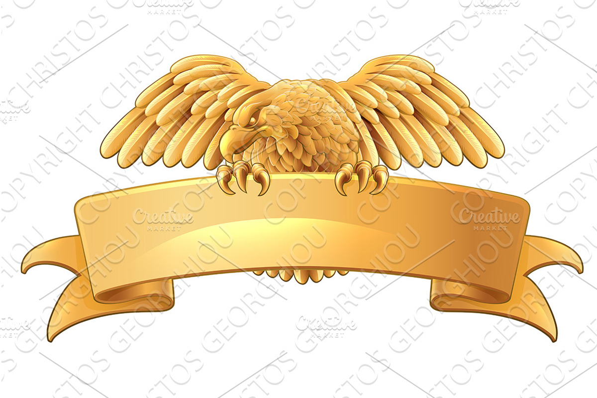 Eagle Scroll Symbol Crest Banner, an Object Illustration by Christos Georghiou