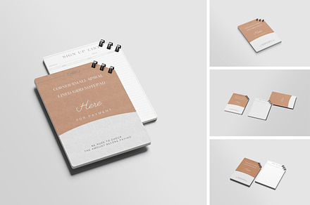 Corner Spiral Lined Notepad Mockup