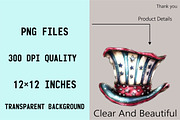 4th of July Top Hat Clipart Bundle., an Illustration by SVGArt (Thumbnail 4 of 9)