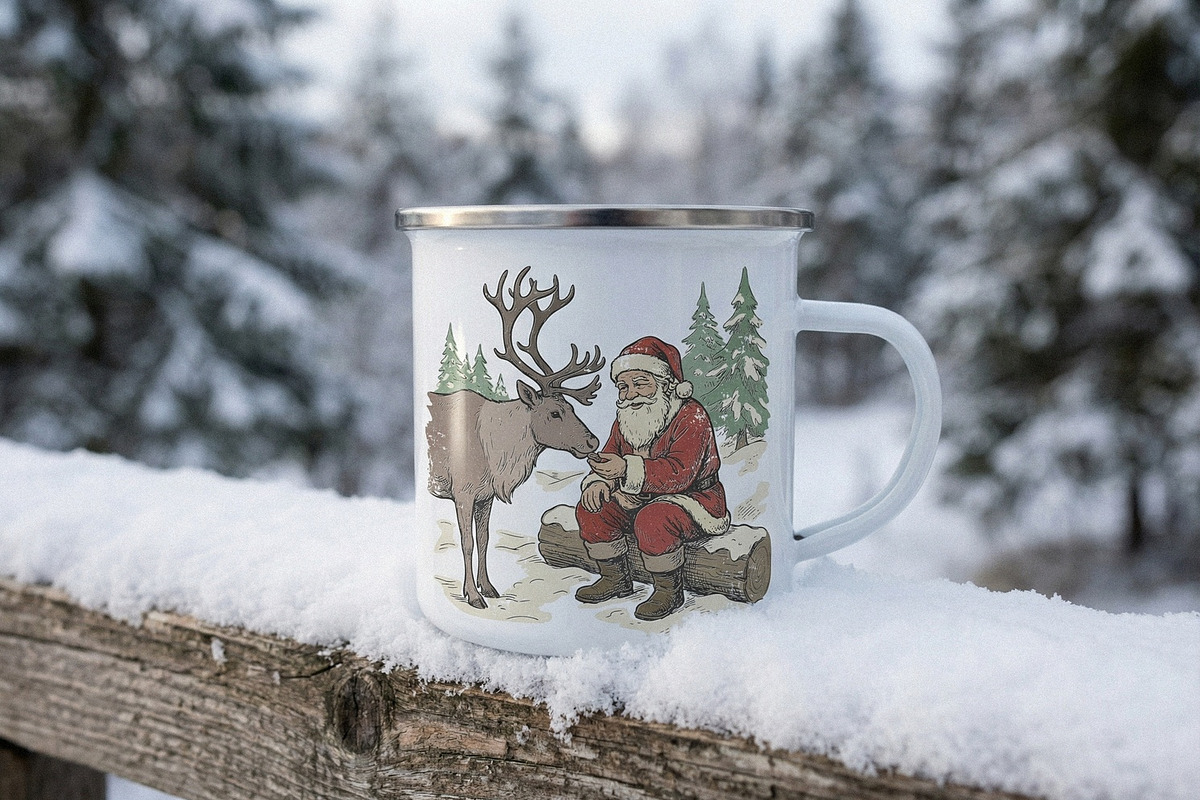 Santa Claus Feeding Reindeer PNG, an Illustration by SharpMarketplace (Photo 4 of 4)
