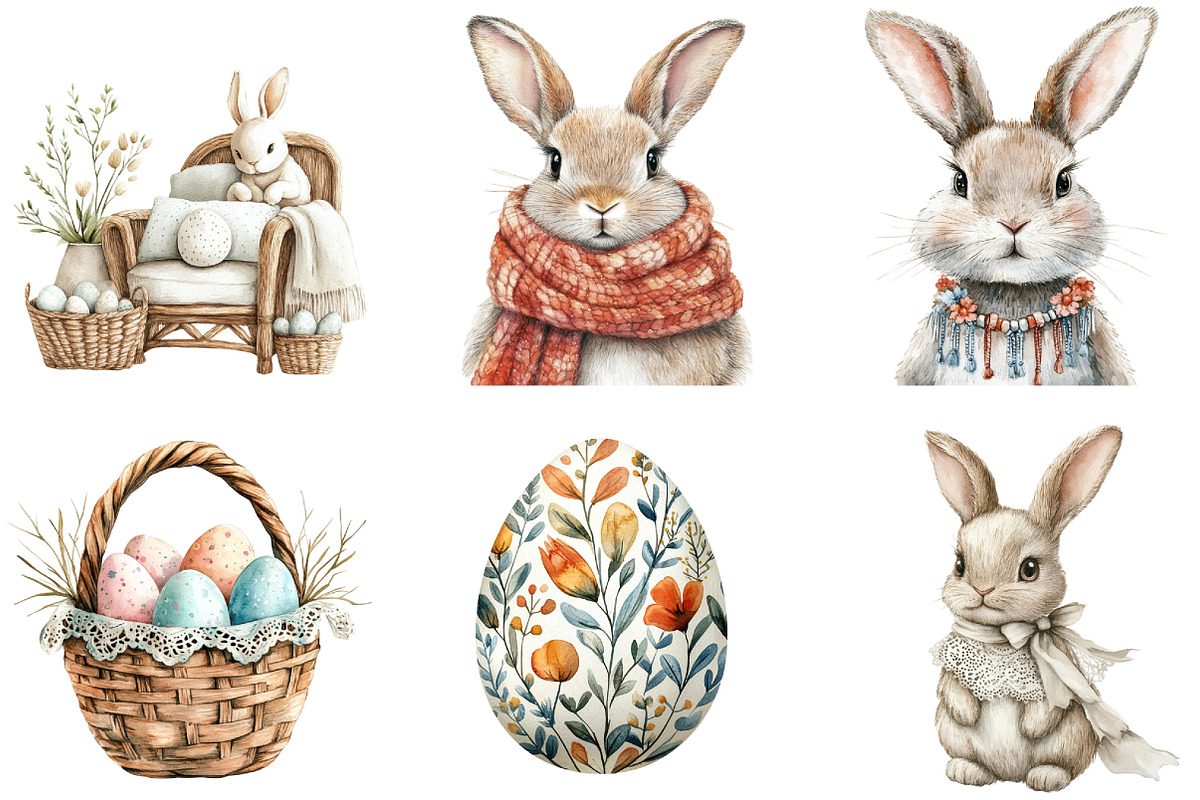 Boho Easter Clipart, an Illustration by DreamArtGraphic (Photo 2 of 4)