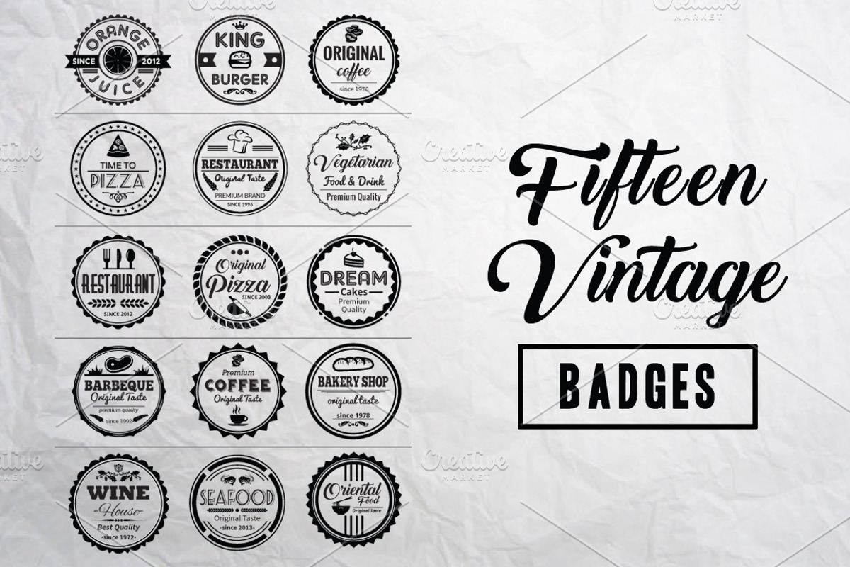 Fifteen Vintage Badges, a Branding & Logo Template by on3stepThemes