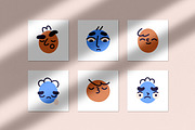Cute funny abstract face icons set, a Person Illustration by Good Studio (Thumbnail 5 of 6)