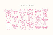 Pink Bows Set | 100% Hand Drawn, a Decorative Illustration by Kristina Chistiakova (Thumbnail 3 of 4)