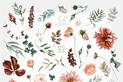 Terracotta Fall Floral Clipart, an Illustration by ReachDreams (Thumbnail 2 of 10)