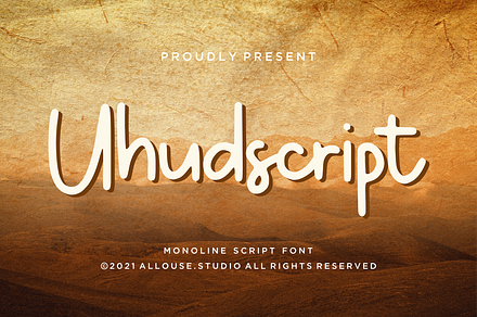 Uhudscript Font, a Script Font by Allouse Studio