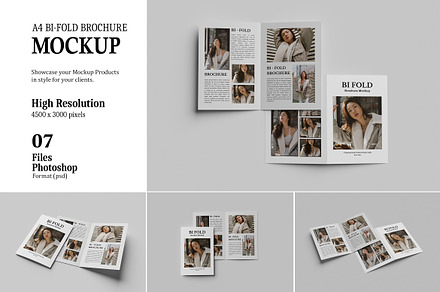 A4 Bi-fold Brochure Mockup