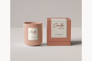 Amber Glass Candle Mockup