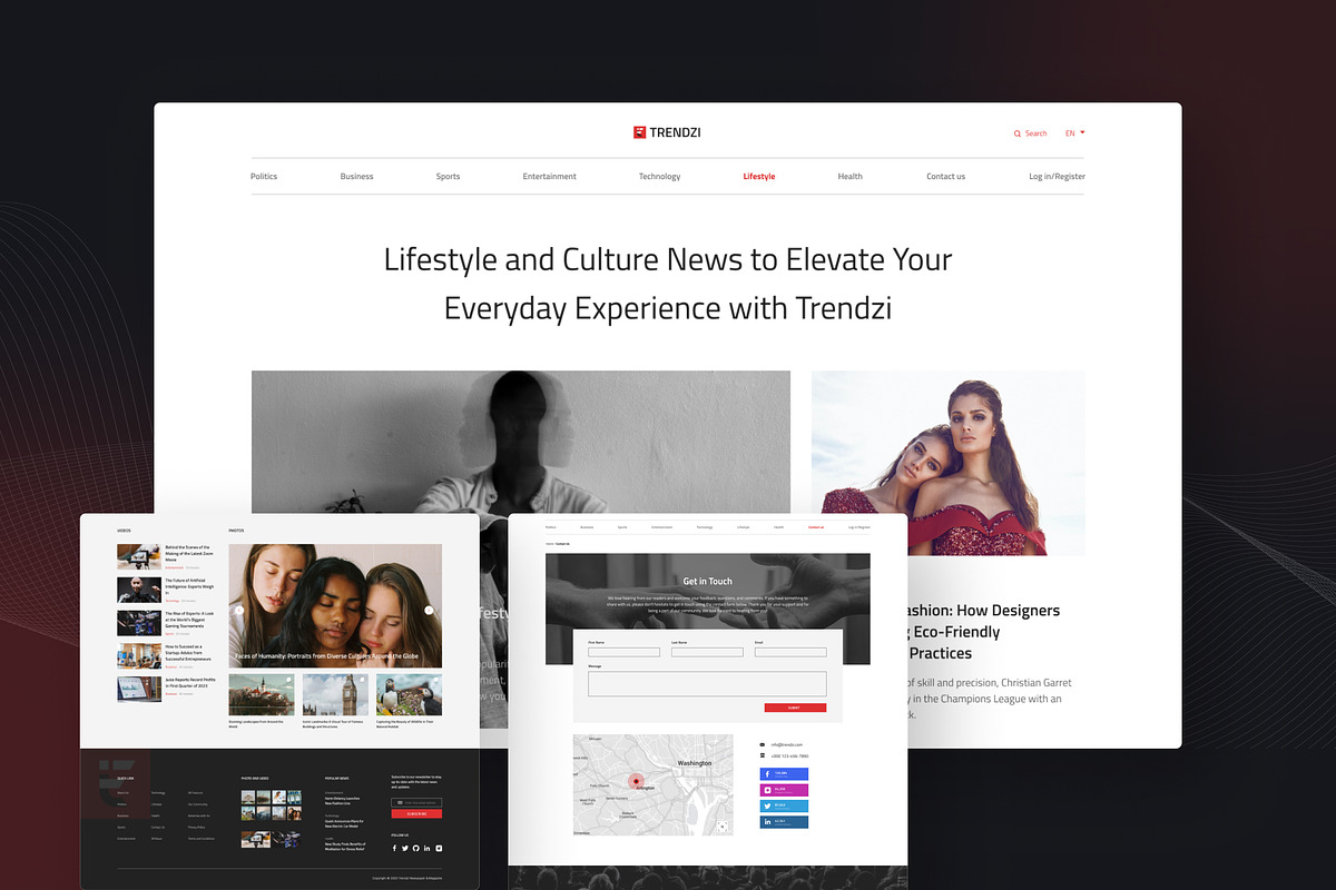 Clean Newspaper & Magazine Website, an UI Kit Template by peterdraw (Photo 9 of 10)