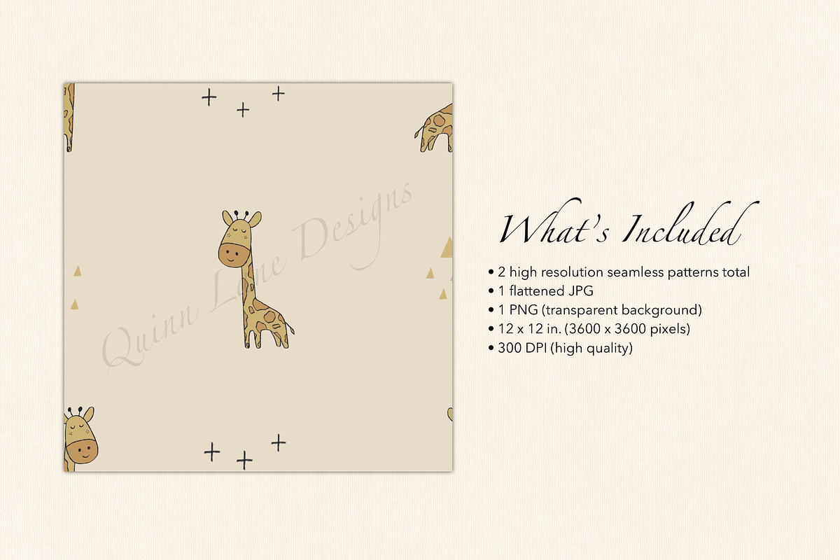 Baby Giraffe Surface Pattern, a Pattern Graphic by Quinn Lane Designs (Photo 3 of 7)