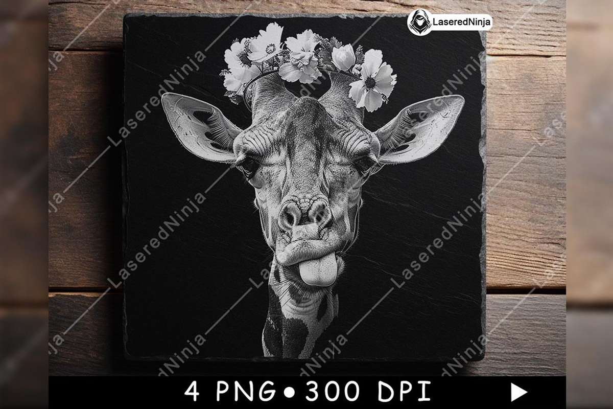 Funny Giraffe Tongue Out Flower Crow, a Background Graphic by LaseredNinja (Photo 4 of 7)
