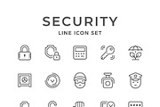 Set line icons of security, an Outline Icon by motorama (Thumbnail 1 of 2)