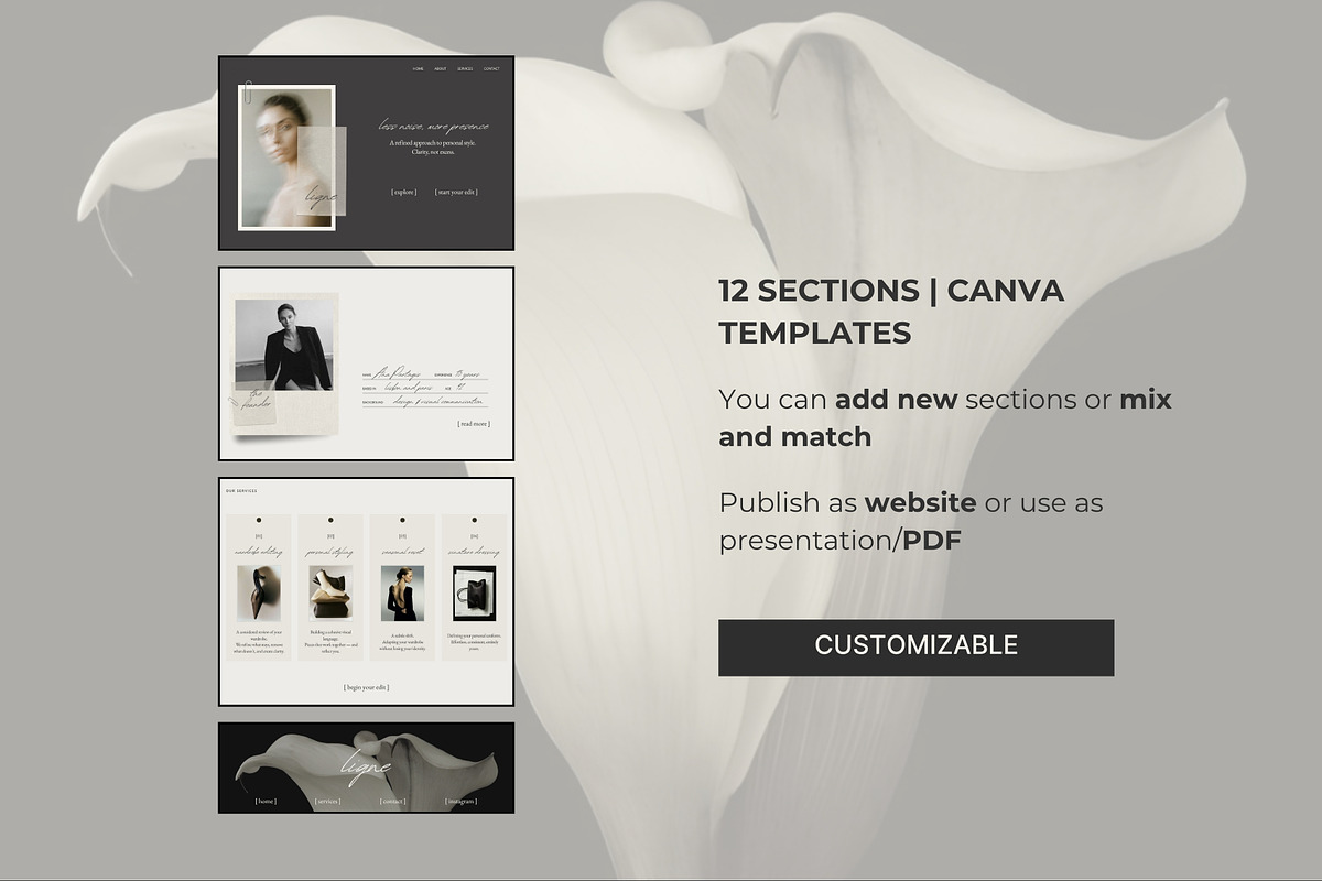 Portfolio Website Canva Template, a Landing Page Template by Studio Suvelle (Photo 5 of 7)