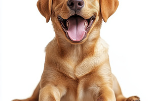 Happy Golden Retriever Puppy Lying D, an Animal Photo by Pixeness Studio