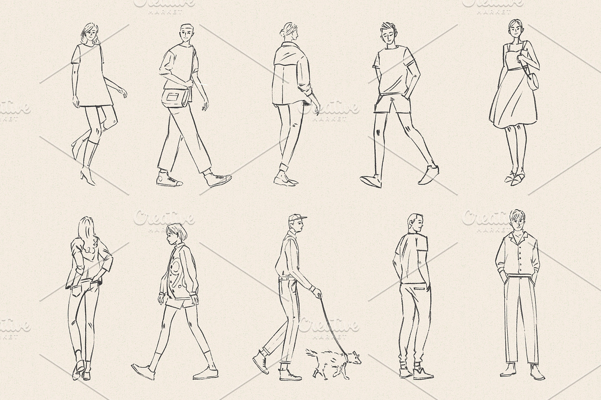 Hand Drawn People Illustrations, a Person Illustration by urgent studio (Photo 3 of 3)