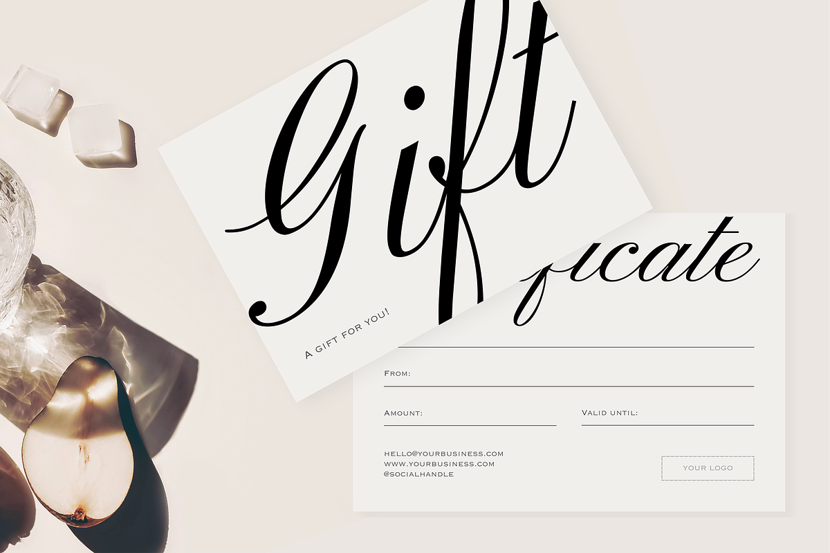 Chic Gift Certificate Template, a Card Template by LePosey Studio (Photo 1 of 6)