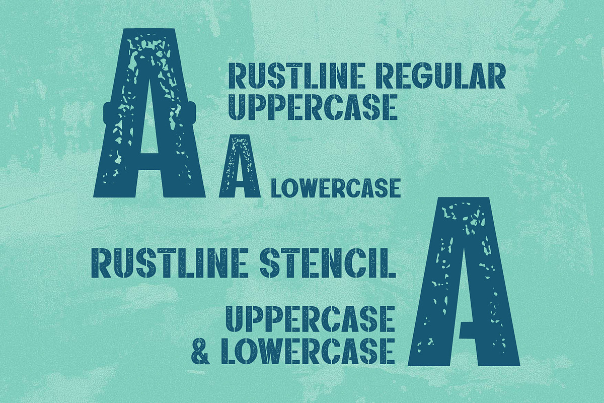 Rustline a Distressed Font, a Sans Serif Font by Rasiorise Studio (Photo 6 of 12)