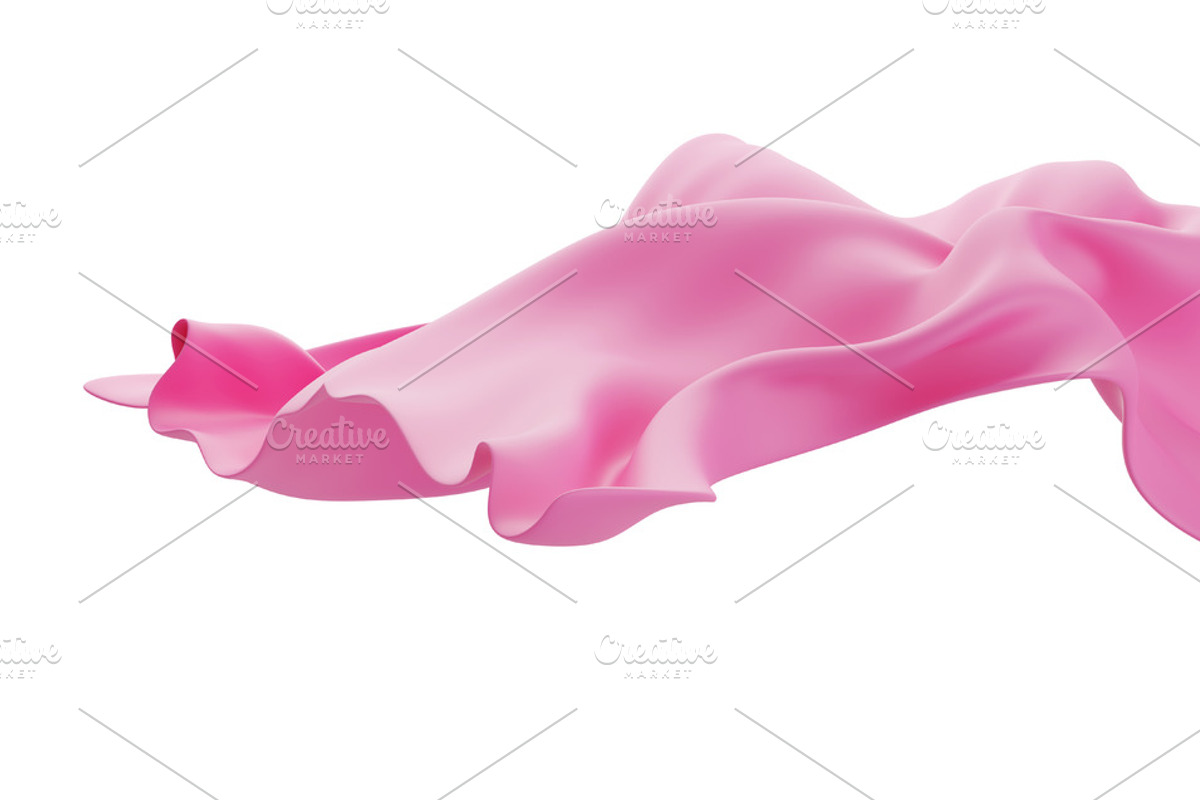 Pink fabric on white background, an Object Illustration by ArtBackground