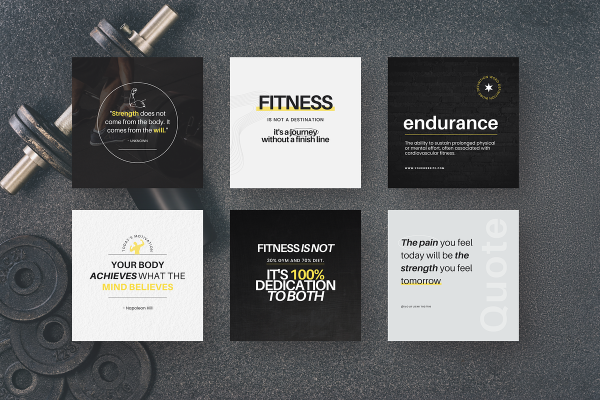 Fitness Quote Instagram Templates, a Social Media Template by DigiPax (Photo 5 of 11)