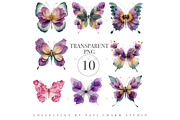 10 Butterfly Clipart PNG, an Animal Illustration by Pati Charm Studio (Thumbnail 3 of 8)