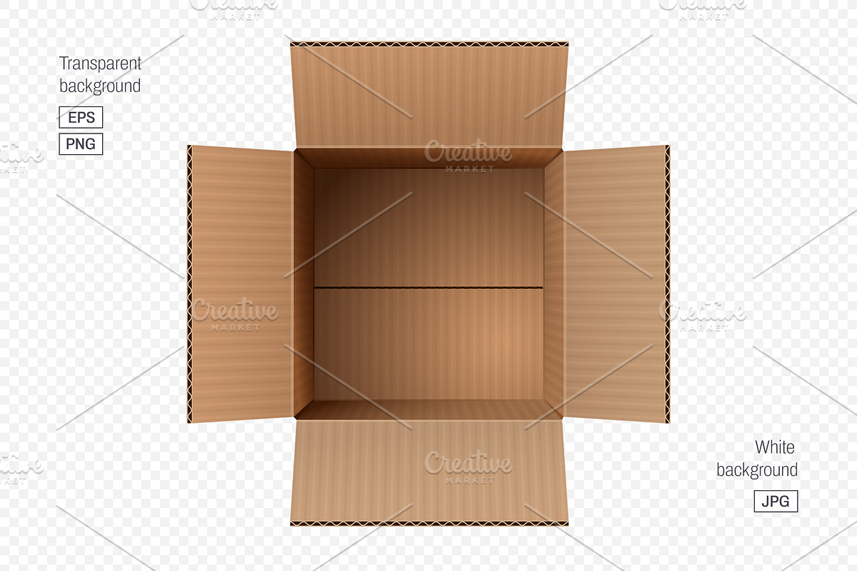Cardboard box vector (EPS+PNG+JPG), an Object Illustration by LoopAll (Photo 3 of 4)