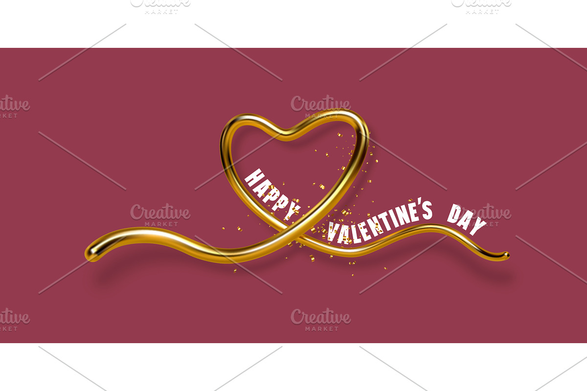 Happy Valentines day greeting banner, an Illustration by Liudmyla Matviiets