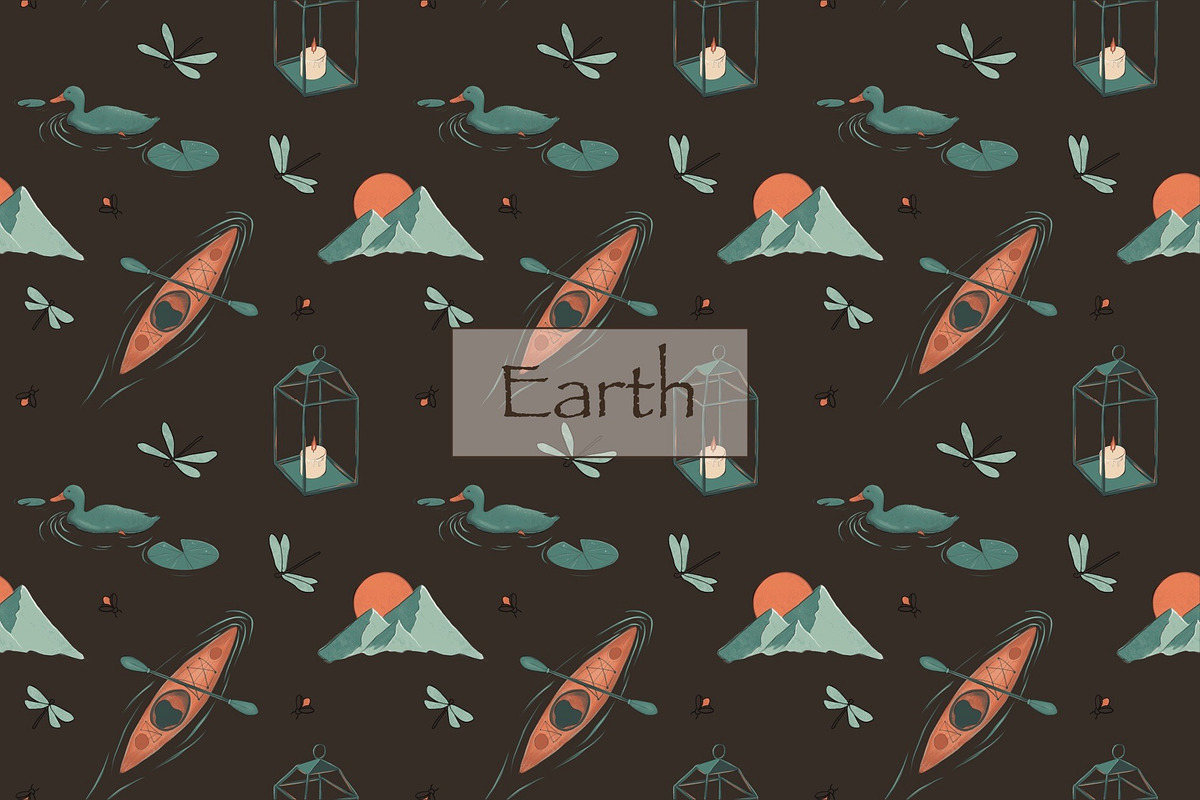 Lake Day Seamless Repeat Pattern, a Pattern Graphic by Forest Lily (Photo 3 of 11)