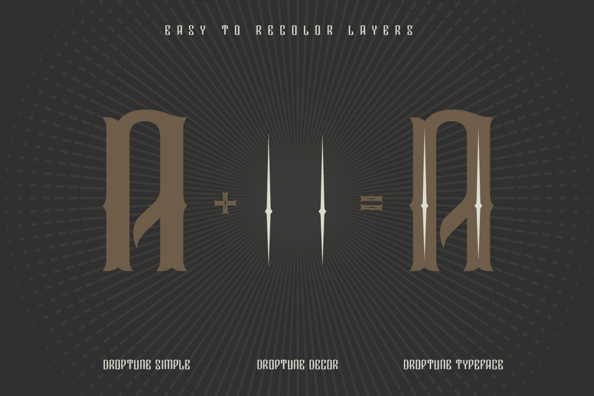 Droptune typeface preview 3