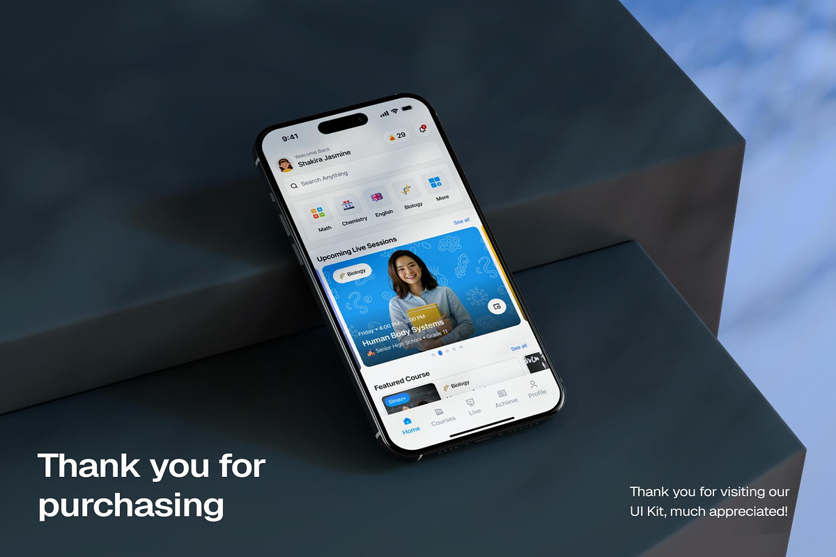 Sinau - E-Learning App UI Kit, an UI Kit Template by Lumina_ui_ux202 (Photo 8 of 8)