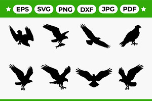 Eagle Silhouette Vector Flying, an Object Graphic by Artonix