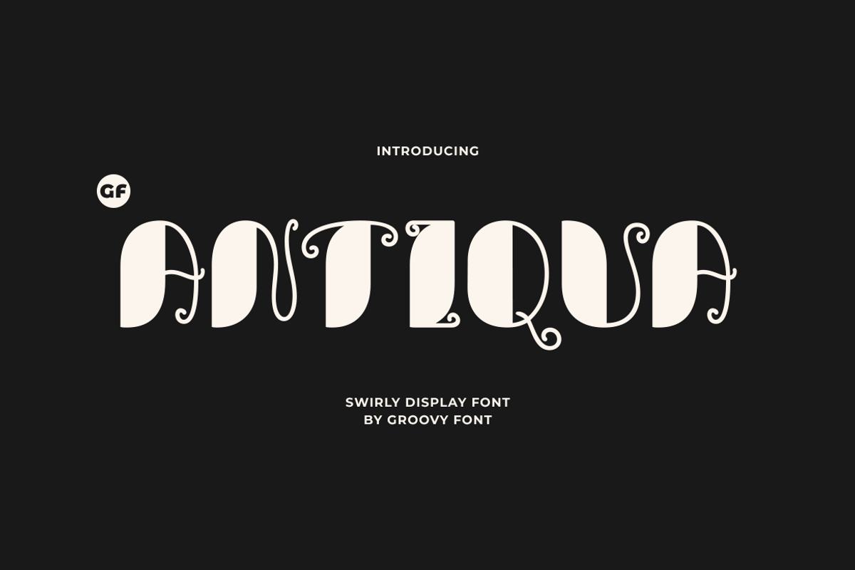 GF Antiqua - Swirly Display Font, a Handwritten Font by GroovyFontCo (Photo 1 of 8)