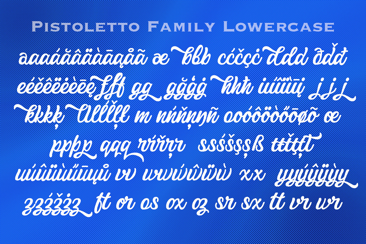 Pistoletto Family, a Script Font by Etewut (Photo 11 of 11)