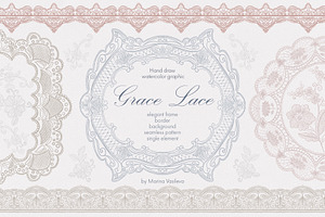 Grace Lace. Hand draw watercolor