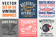 VECTOR SET OF VINTAGE GRAPHICS 5X, an Illustration by ulasokuyucu (Thumbnail 1 of 6)