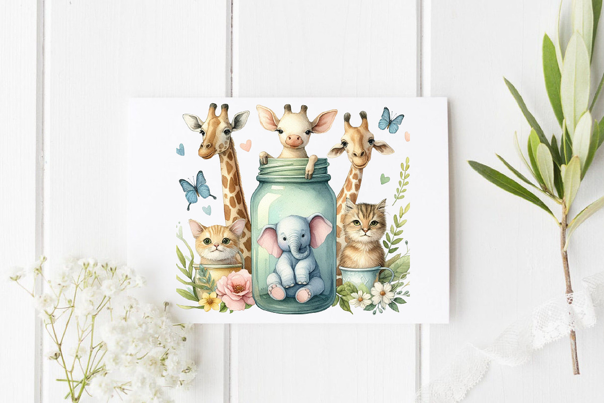 Animals Inside a Mason Jar PNG, a Graphic by CitraGraphics (Photo 2 of 6)