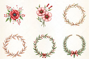 Boho Christmas Floral Clipart PNG, an Illustration by CrexoraLab (Thumbnail 4 of 5)